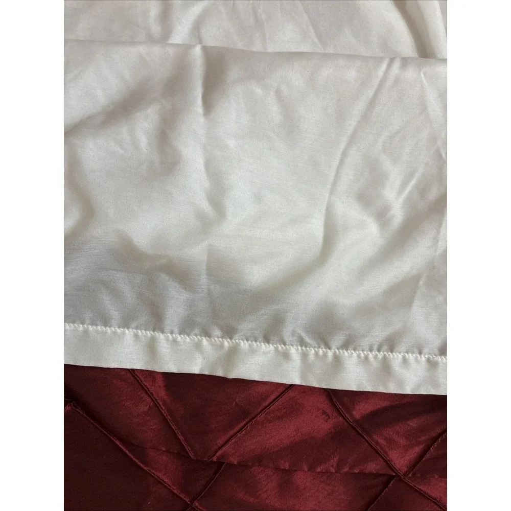 Pair Of Pintuck Taffeta Drapery Panels Burgundy 52x 82